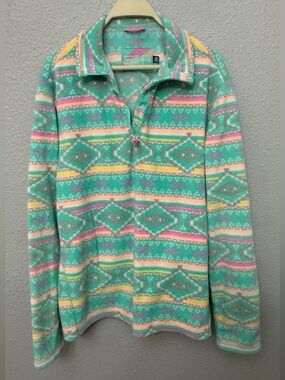 Chubbies | The Flame Commander Fleece Quarter-Zip Pullover | Aztec | Size Large